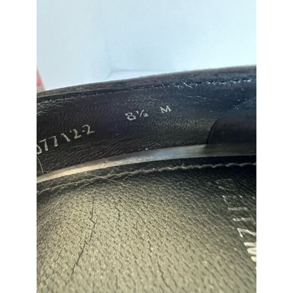 Stuart Weitzman Black Suede Almond Toe Block High Heel Slip On Pump Shoes 8.5M - Picture 10 of 11